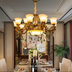 ĐÈN CHÙM ĐỒNG TÂN CỔ ĐIỂN DC6519/10+5