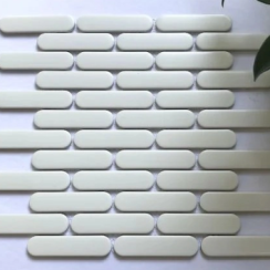 GẠCH MOSAIC ĐẦU TRÒN TRẮNG MỜ DT570