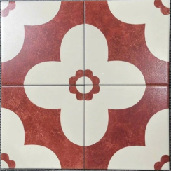 GẠCH BÔNG ĐỎ TRẮNG PORCELAIN 20X20 20LUDC286