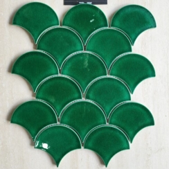 GẠCH MOSAIC XANH ĐẬM MEN RẠN